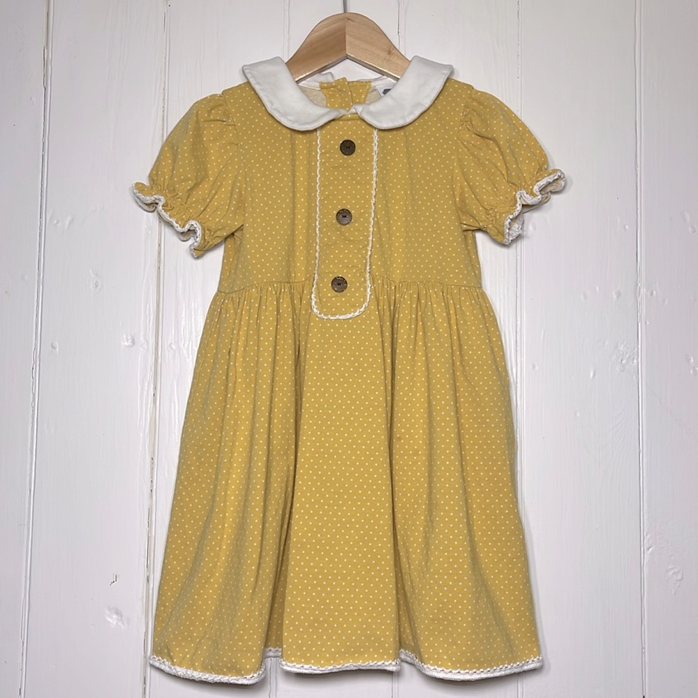 TRUE Cottagecore Polka Dot Peter Pan Collar Button Down Dress